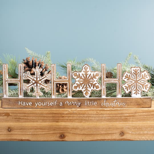 14.75" Ho Ho Ho Merry Little Christmas Tabletop Décor Set